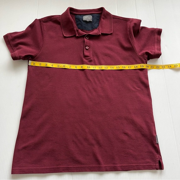 Peter Werth London Polo Collared Pullover Short Sleeve Shirt Maroon Large - Picture 8 of 11